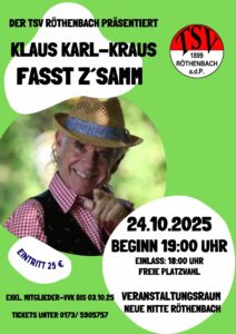 Mehr über den Artikel erfahren Der TSV präsentiert Klaus Karl-Kraus am 24.10.2025