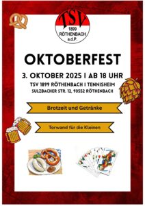 Mehr über den Artikel erfahren 2. Oktoberfest im Tennisheim am 03.10.2025