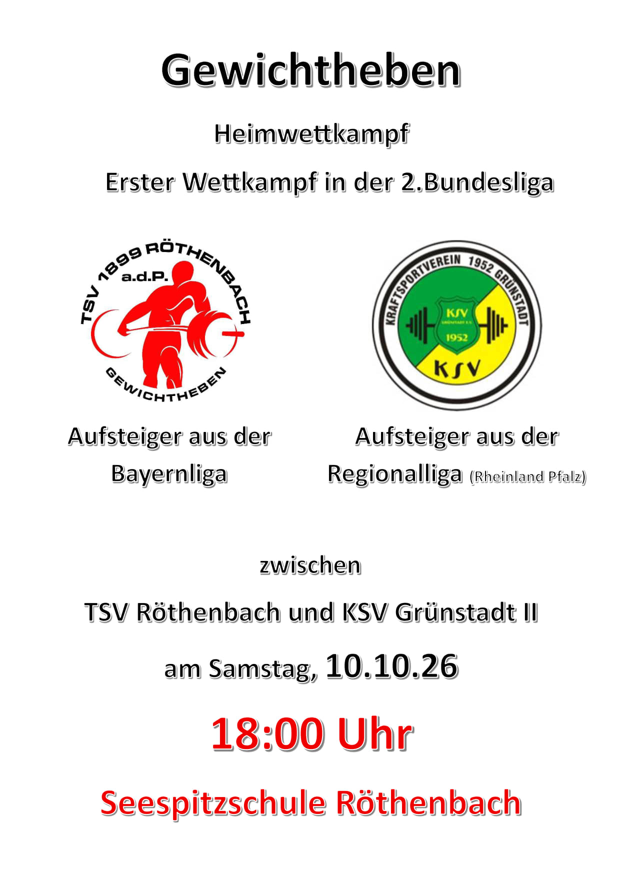 Du betrachtest gerade 2. BUNDESLIGA – WIR SIND BEREIT! HEIMKAMPF-PREMIERE IN RÖTHENBACH!